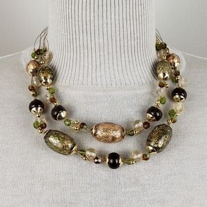 Foiled bead Illusion Necklace